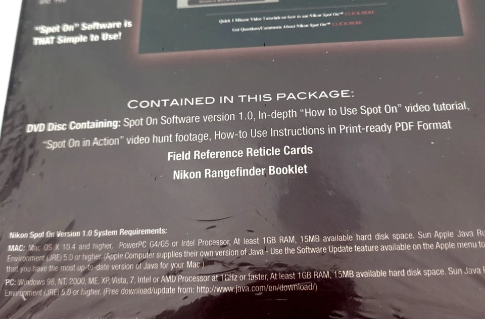 Nikon Spot On Ballistic Match Technology Software for PC & Mac Version 1.0 New - Image 3 of 4