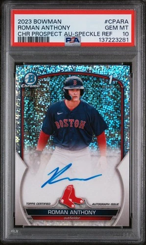 2023 Bowman Roman Anthony 1st Chrome Prospect Speckle Auto /299   PSA 10