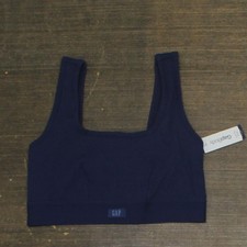 gap Body Womens Logo Comfort Square-Neck Knit Bralette GPW01052 Elysian Blue XS