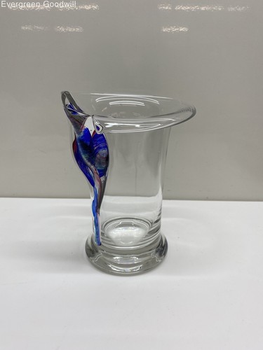 Art Glass Vase 6x7.5in Tall - Picture 2 of 5