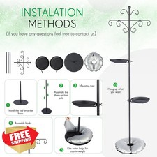 Otoolling 75.9" Shepherd Hook Bird Feeder Plant Stand Vintage 2 Hooks