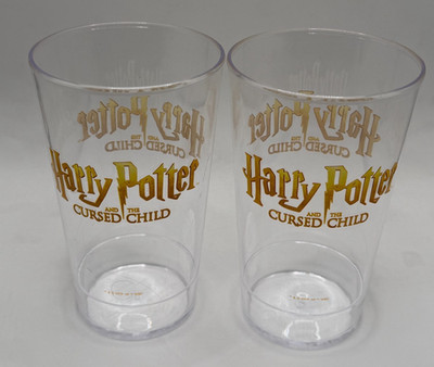 Harry Potter and the Cursed Child Broadway Souvenir Acrylic Plastic Cup 2 Set
