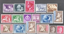 Stamp Germany Year 1942 Mi 811-27 Set WWII 3rd Reich Storm Trooper Hitler MNG