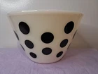 Vintage Fire King Glass Bowl Black Dot Splash Proof  7 1/2" D 5" T