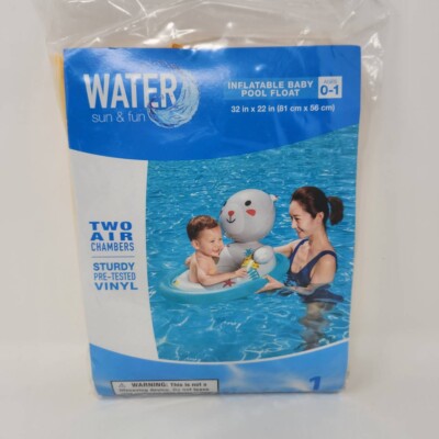 Inflatable Baby Pool Float - Teddy Bear, 32 x 22 In. 0-1 Years Water Sun & Fun