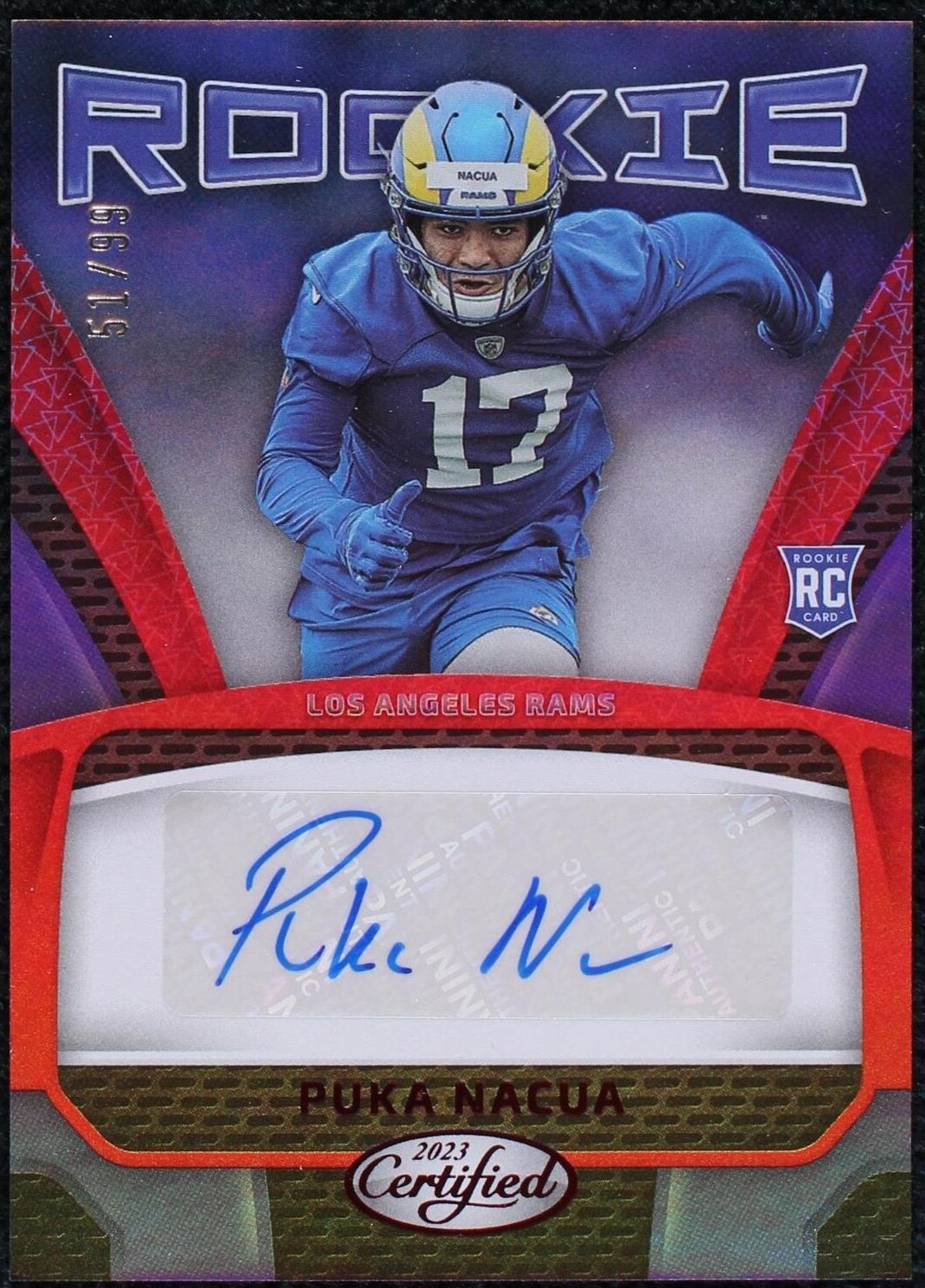 2023 Panini Certified - Rookie Signatures Puka Nacua #RS-18 Mirror Red ...