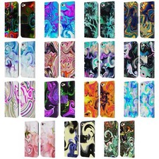 HAROULITA LIQUID MARBLE LEATHER BOOK WALLET CASE COVER FOR APPLE iPOD TOUCH MP3