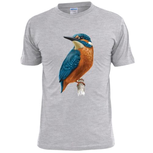 Mens Colouful Kingfisher Bird T Shirt Wildlife Ornithology - Picture 2 of 2