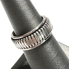 Sterling Silver Spinner Ring Meditation Fidget Size 6.5 8 mm