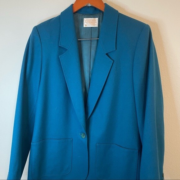 Pendleton Teal Virgin Wool Lined Jacket Women's S… - image 12