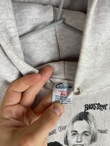 Backstreet Boys vintage 90s Caliway big print grey hoodie - Picture 8 of 12