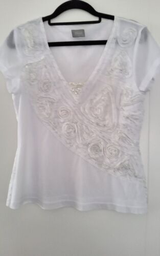MIXIT LADIES WHITE WITH SILVER FLOWER DETAIL - Picture 1 of 8