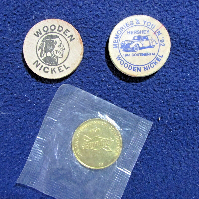Hershey PA1980 1992 AACA Wooden Nickels 1941 Continental & Sunoco 1999 2000 Coin