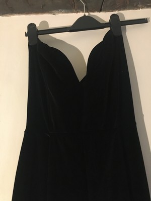 black velvet draped wrap detail bandeau maxi dress