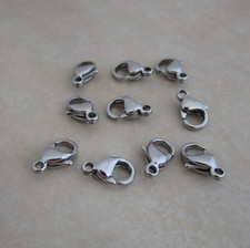 10 lobster claw clasps xsmall 9mm x 5mm stainless steel 316 grade