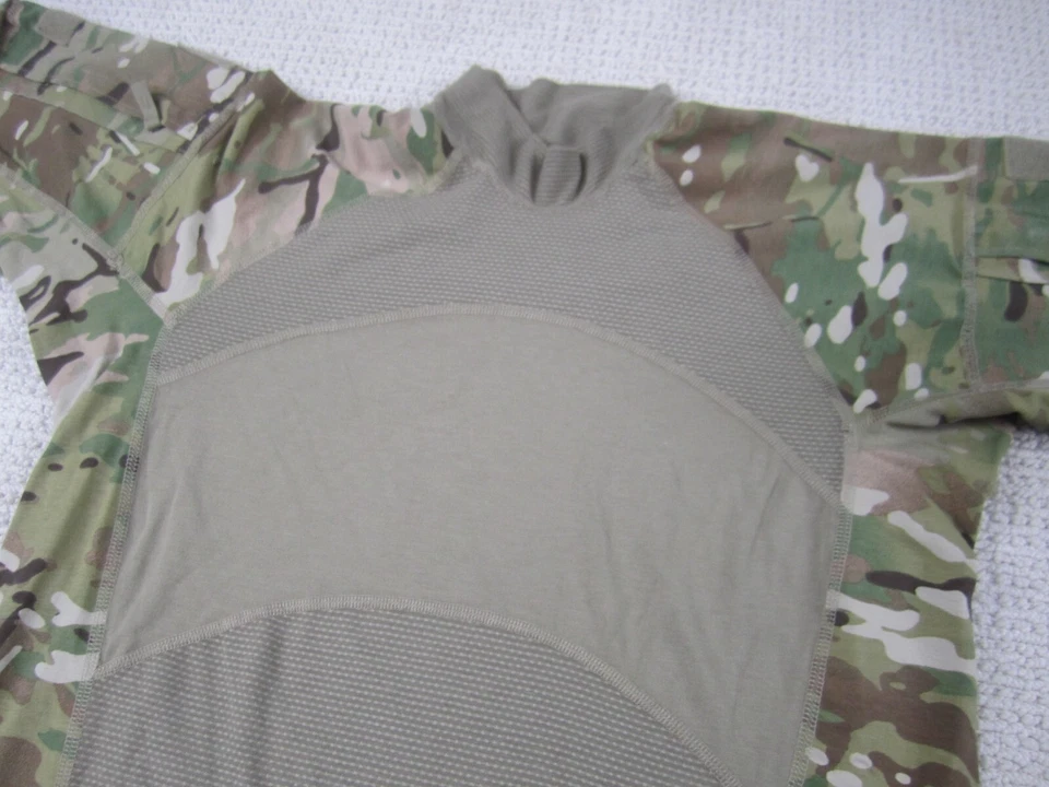 Army Combat Shirt Mens Medium Camo Mock Neck Long Sleeve Flame Resistant Soldier - Image 2 of 4