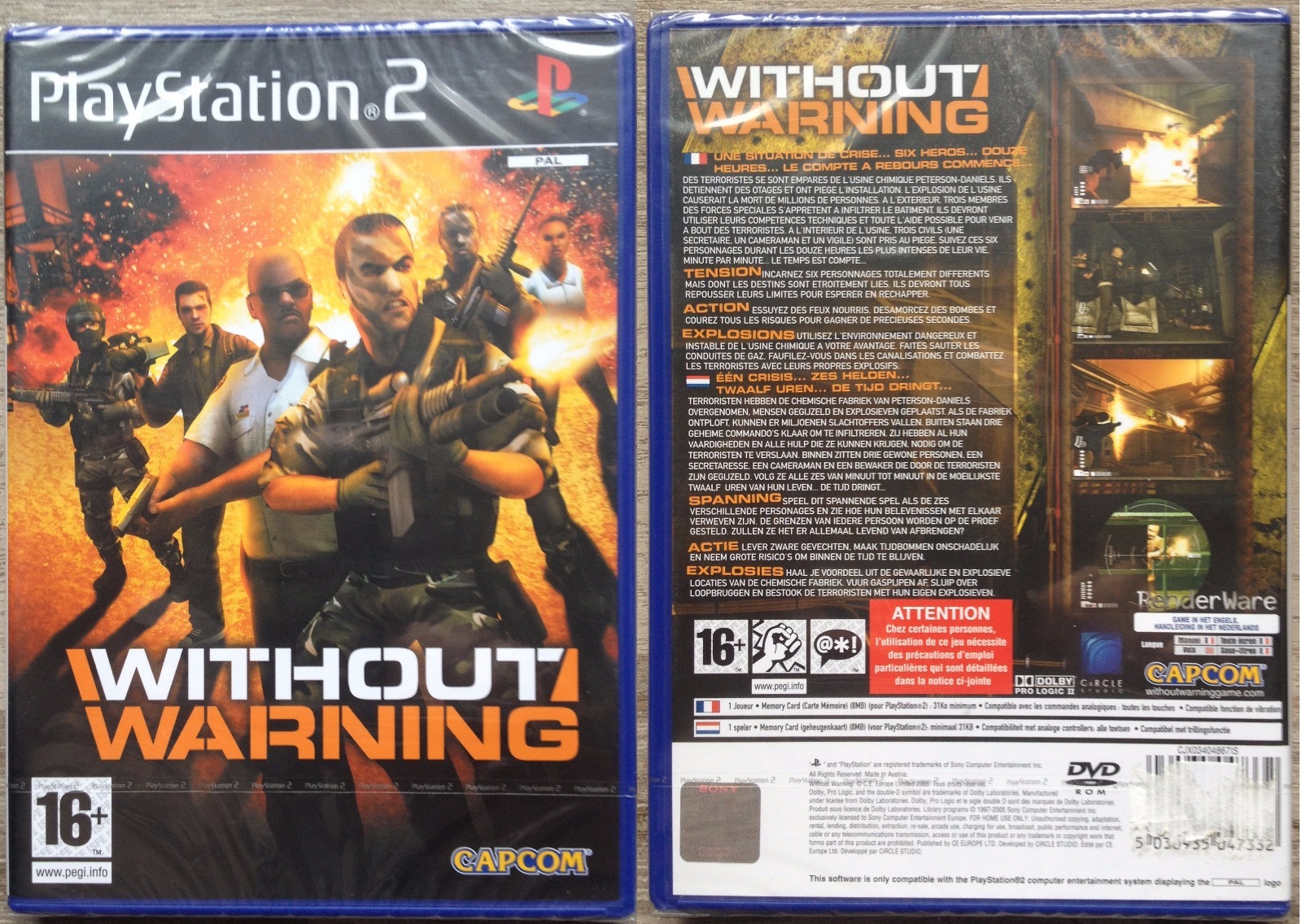 WITHOUT WARNING PS2 neuf