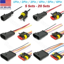 20Sets Waterproof Automotive Electrical Connectors Quick Connect 1/2/3/4/5/6 Pin