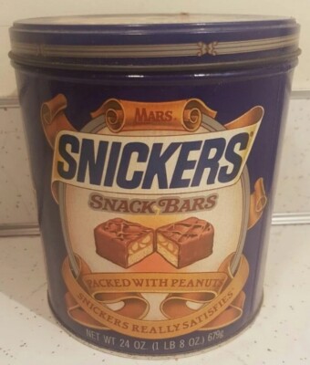 Vintage 1987 Snickers Tin Container