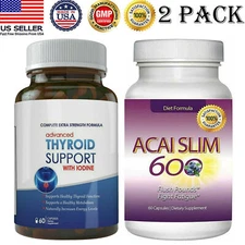 Thyroid Support Metabolism Booster Acai Berry Fat Burn Weight Loss Supplement