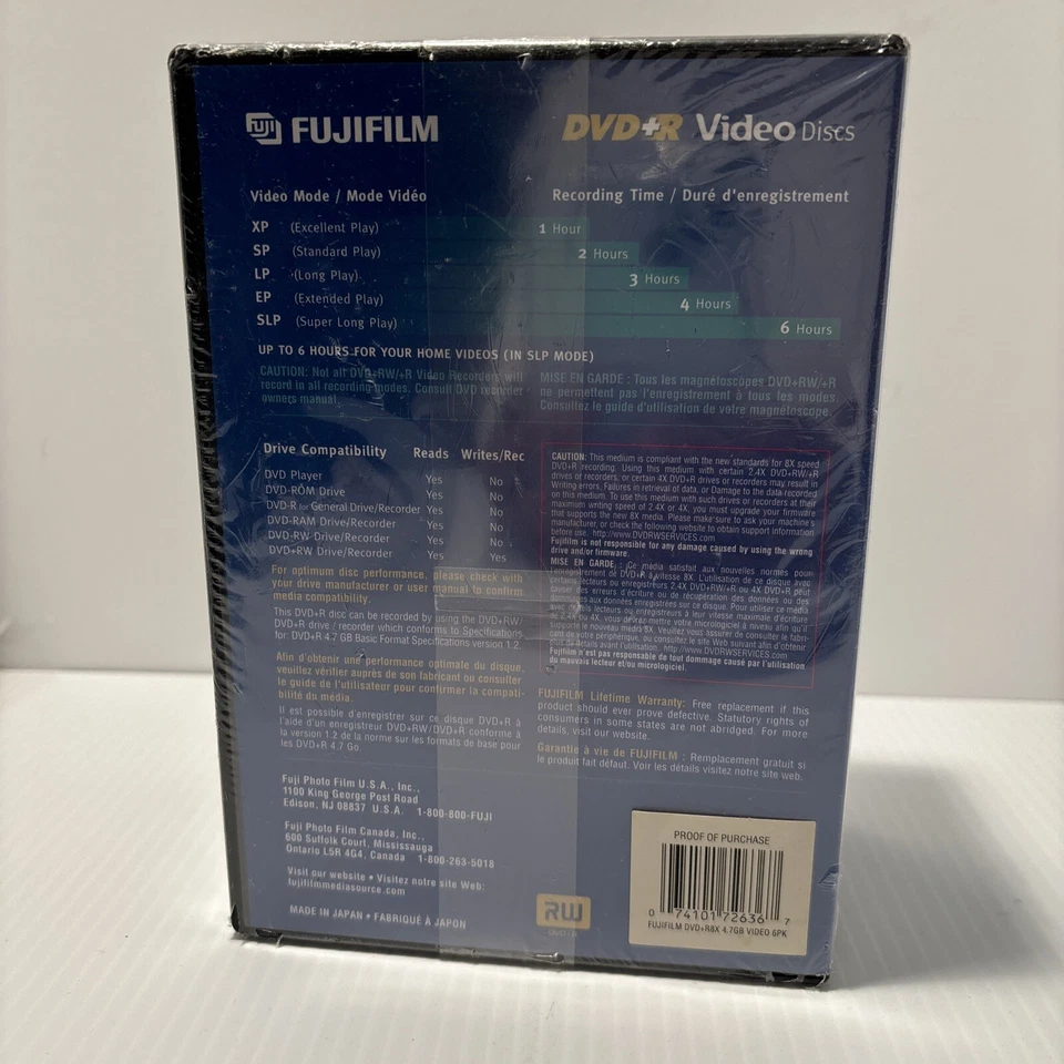 Fujifilm 6 Pack DVD+R Video Discs. 4.7GB /Go 120 min… (D) - Image 3 of 4