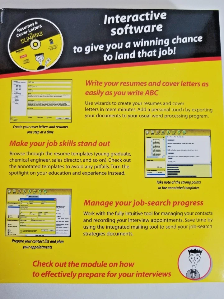 Resumes & Cover Letters for Dummies CD ROM & 144 page reference guide new in box - Image 2 of 4