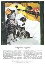 1940s WWII Chessie kitten Peake dad army cat family C&O train NEW poster 18x24