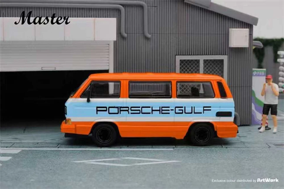 1:64 Master VW T3 Multivan 1985 Van Porsche B32 Gulf Diecast Juguetes Coche Modelo Regalo Foto 3 de 4