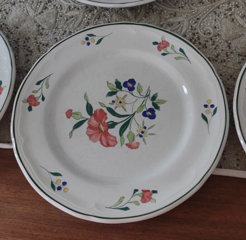 Set of 7 Longchamp Reproduction 9.5" Plates Poppy Floral. TCM - Picture 6 of 16