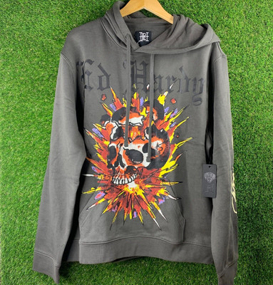 Ed Hardy Hoodie Mens Large Battle Skull Graphic Print Y2K NWT NWT
