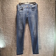 Rag  Bone Ankle Skinny Jeans 27 Medium Wash Skinny 26.5" Inseam Raw Hem