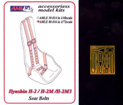AML Models 1/72 SOVIET ILYUSHIN IL-2 IL-2M & IL-2M3 SEAT BELTS Photo Etch Set