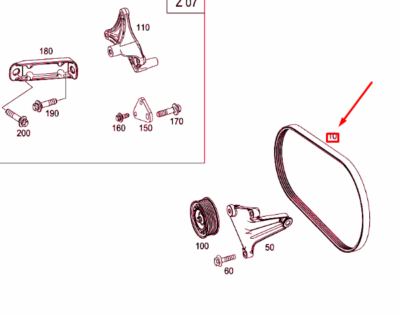 OEM Mercedes-Benz S W222 V-ribbed Belt A0039938796 Genuine for  