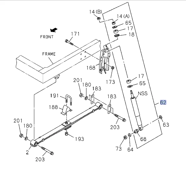Amortiguador delantero para Isuzu NRR NPR NPR-HD NQR 4HK1 5,2 L 4HE1 4,8 L 1998-2010 Foto 2 de 4