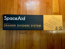 SpaceAid Bamboo Drawer Divider System Adjustible Expandable 6 Dividers 12 Insert