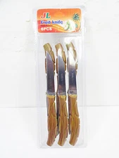 Stainless Steel Paring Knife Set 6 Pc Chefs Coring Kitchen Fruit Peeling Knives 