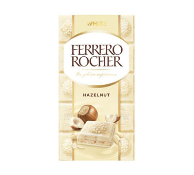 FERRERO ROCHER WHITE CHOCOLATE BAR WITH HAZELNUT CREAM LIMITED EDITION