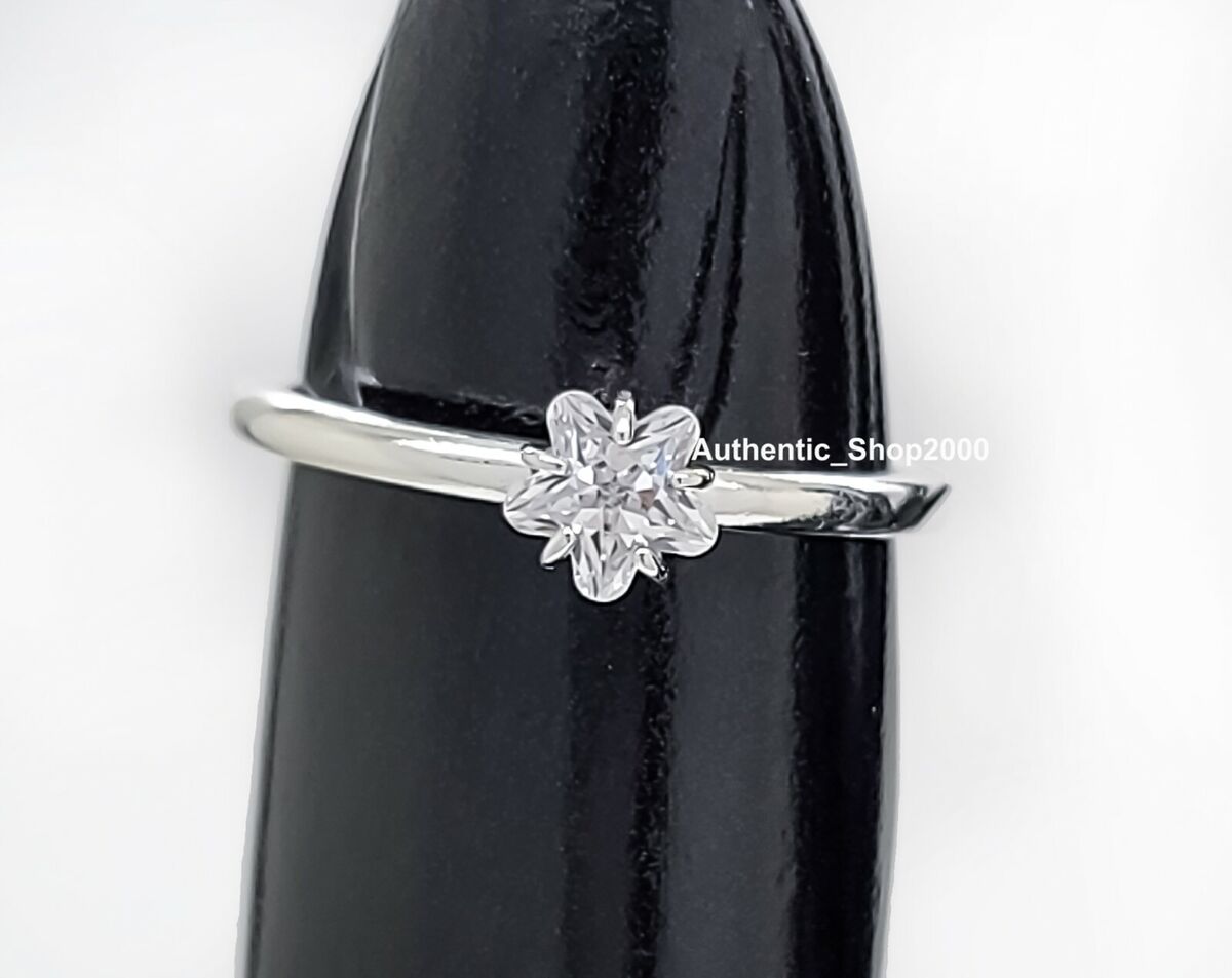 Celestial Sparkling Star Solitaire Ring, Sterling silver