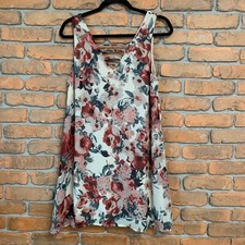 Blue Rain Floral Print Dress Womens Size Small Sleeveless V Neck Casual Summer