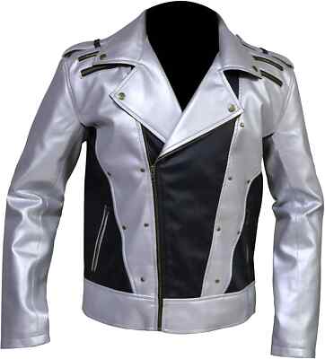 Herren Punk Lederjacke 100% Pure Lammleder Biker Motorradjacke