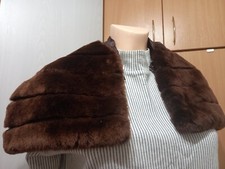Vintage Antique Sheepskin Collar Brown