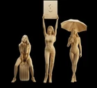 1/35 Resin 3 Lady Figures Car Model Girls Unassembled Unpainted