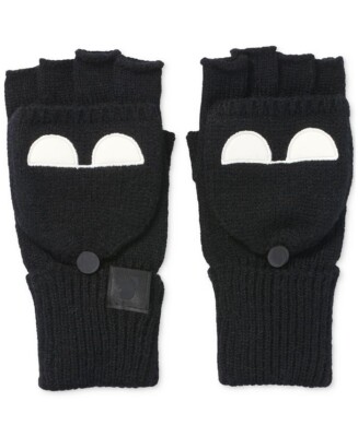 Karl Lagerfeld women's Kocktail Karl Pop Top Gloves - Black / White - one size