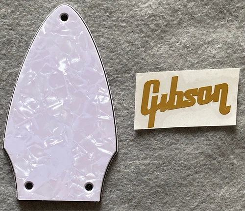 Guitar Parts Guitar Pickguard For Gibson Flying V Truss Rod Cover+Gold Decal