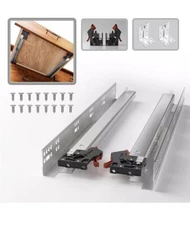 1 Pair Undermount Soft Close Drawer Slides 9 Inch 80 Lb Load Capacity