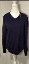 NWT blue Tahari pure luxe 100 cashmere sweater size small