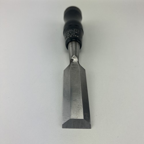 Vtg Stanley No.60 Black Handle Bevel Edge Paring Chisel 1'' Wide Made In USA.