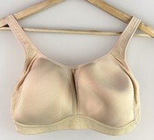 Wacoal Sports Bra 34DDD Wireless Beige Mesh Sides Adjustable Padding