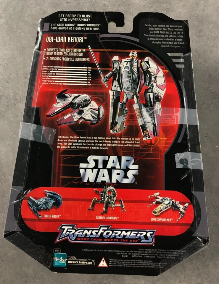 Star Wars Transformers (2005) Obi-Wan Kenobi Jedi Starfighter Figure COMPLETE - Image 2 of 4