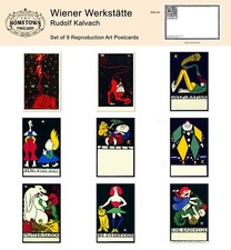 Wiener Werkstatte:  Rudolf Kalvach (Series 1) - Lot of (9) Rare Repro Postcards